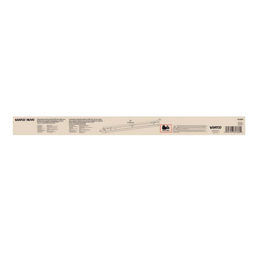 LED 4-ft Linear Strip Light White Finish CCT Tunable 100-277V EM & Sensor - Image 3