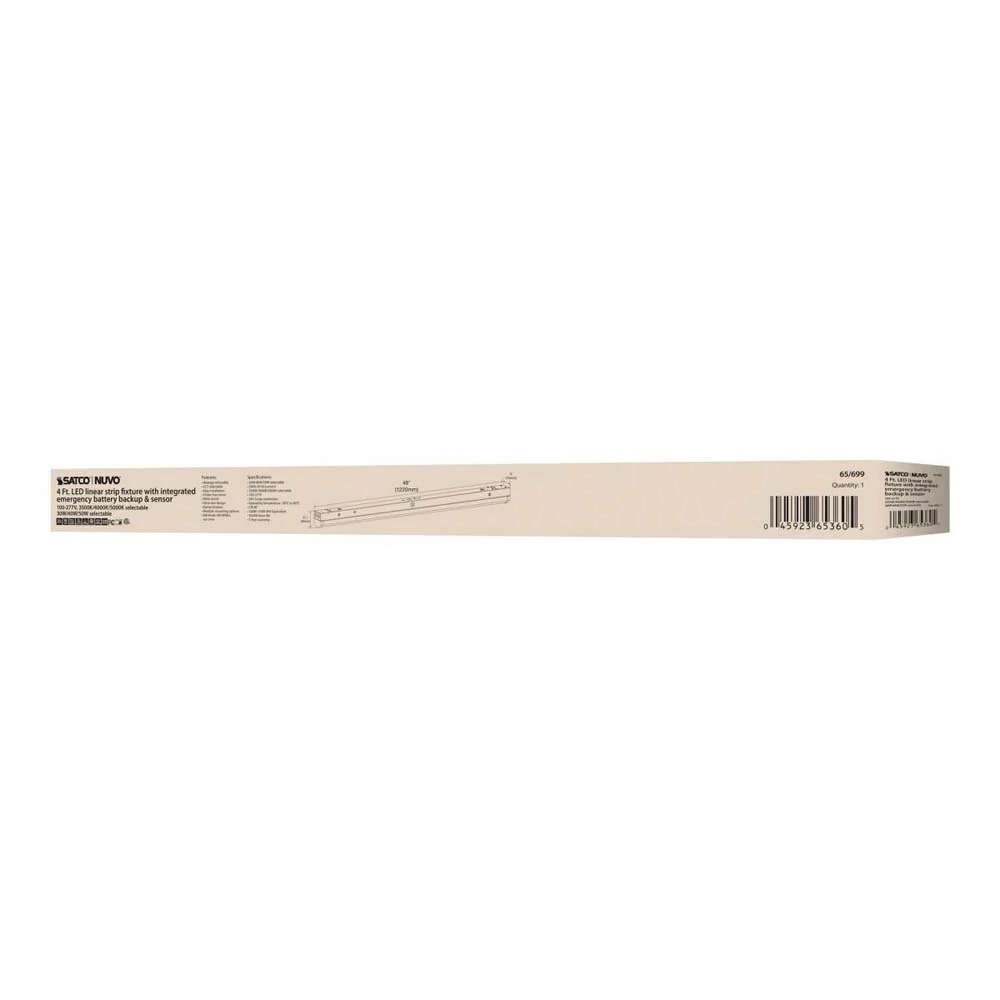 LED 4-ft Linear Strip Light White Finish CCT Tunable 100-277V EM & Sensor - Image 5