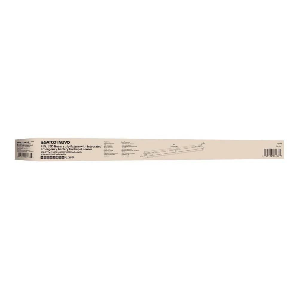 LED 4-ft Linear Strip Light White Finish CCT Tunable 100-277V EM & Sensor - Image 6