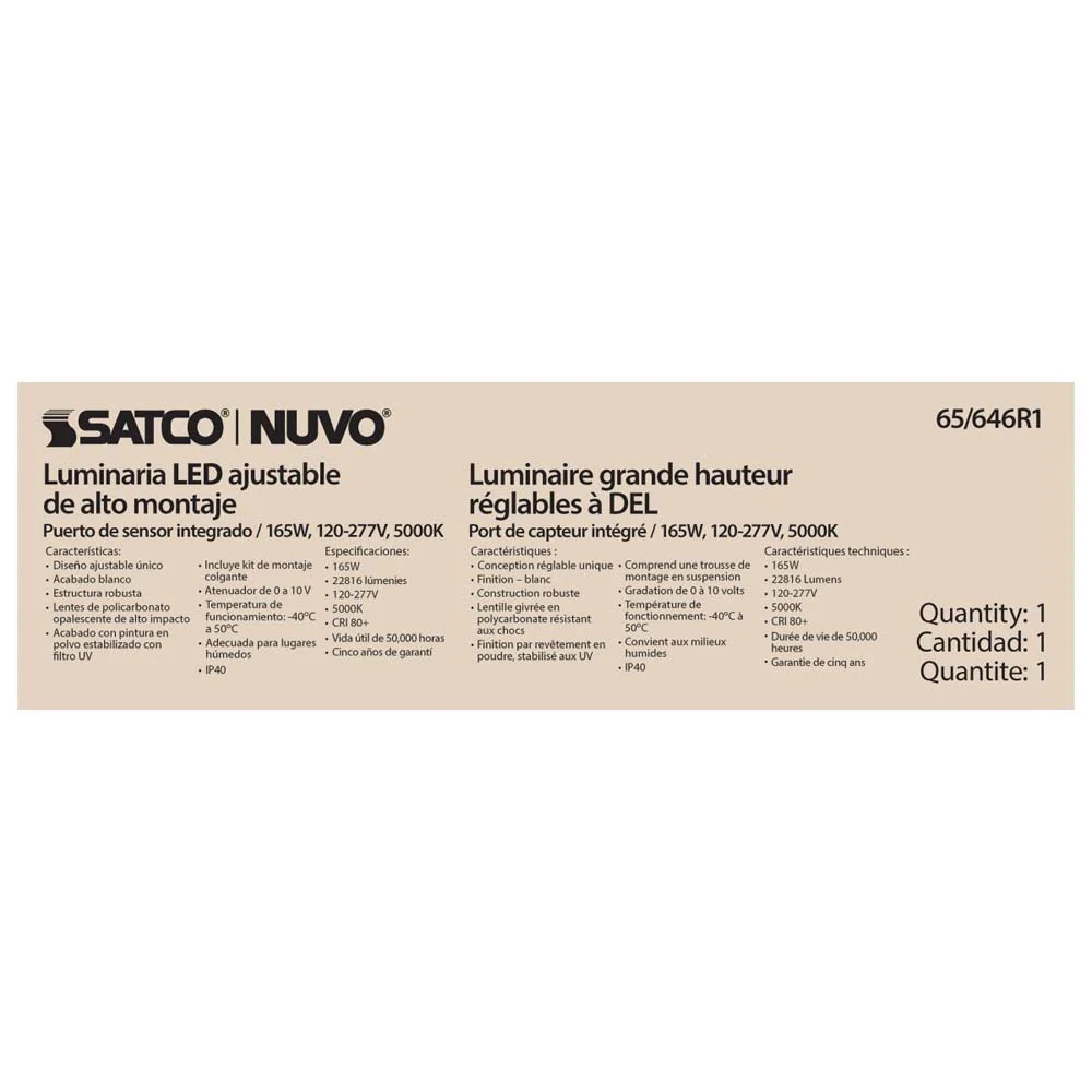 LED Adjustable High Bay 165w 5000K Sensor Port 120-277v - Image 6