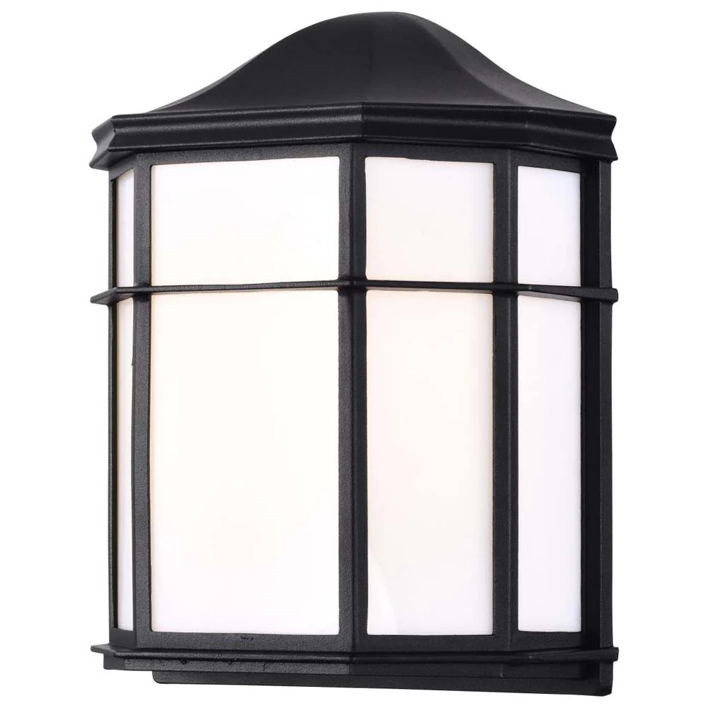 LED Cage Lantern Fixture Black Finish w/ White Linen Acrylic - Image 2