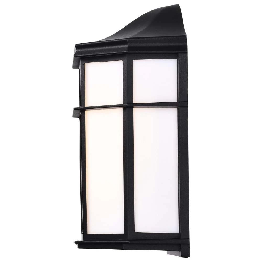 LED Cage Lantern Fixture Black Finish w/ White Linen Acrylic - Image 3