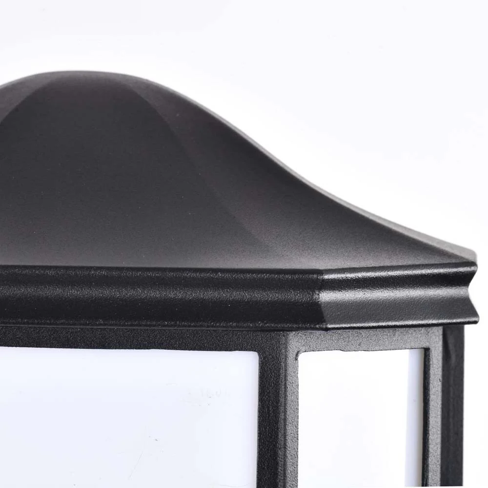 LED Cage Lantern Fixture Black Finish w/ White Linen Acrylic - Image 4