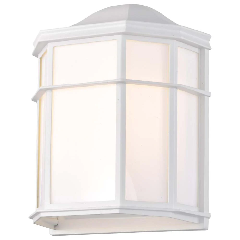 LED Cage Lantern Fixture White Finish w/ White Linen Acrylic - Image 2