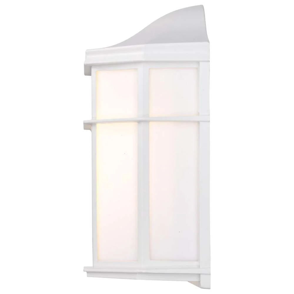 LED Cage Lantern Fixture White Finish w/ White Linen Acrylic - Image 3