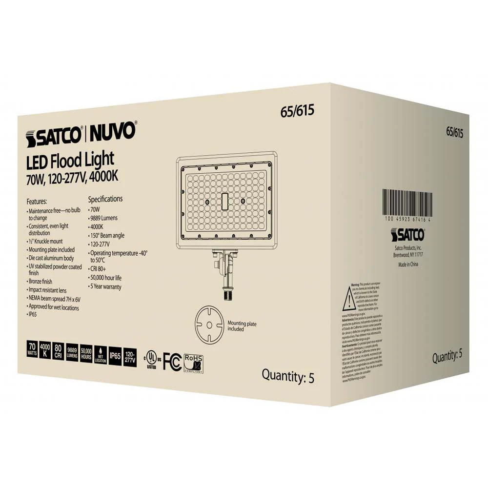 LED Flood Light 70w 4000K Bronze Finish 100-277V - Image 9