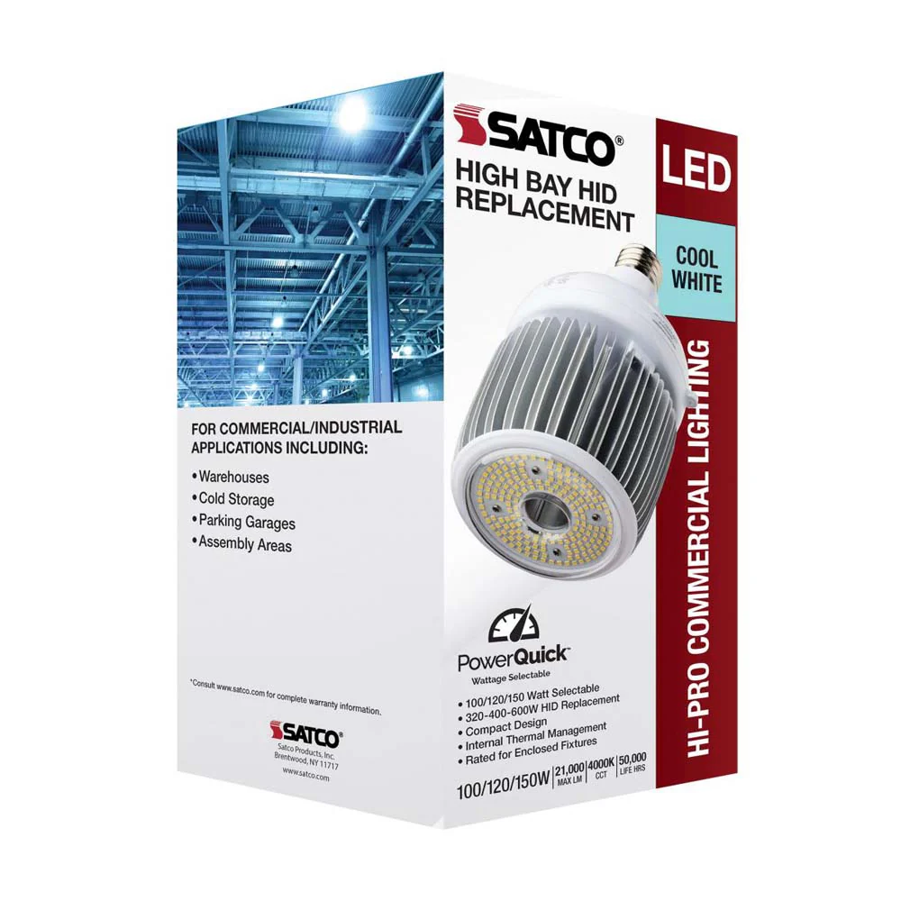 LED Hi-Bay 100/120/150 Selectable Wattage Mogul Extended 4000K 100V-277V - Image 6