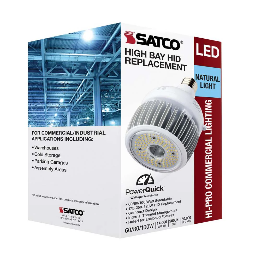 LED Hi-Bay 175W/250W/320W Selectable Wattage Mogul Extended 5000K 100V-277V - Image 6