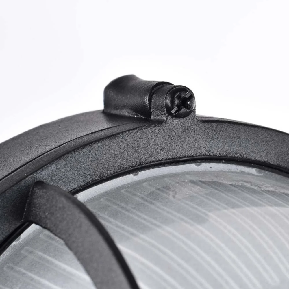 LED Oval Bulk Head Fixture Black Finish w/ White Glass - Image 4