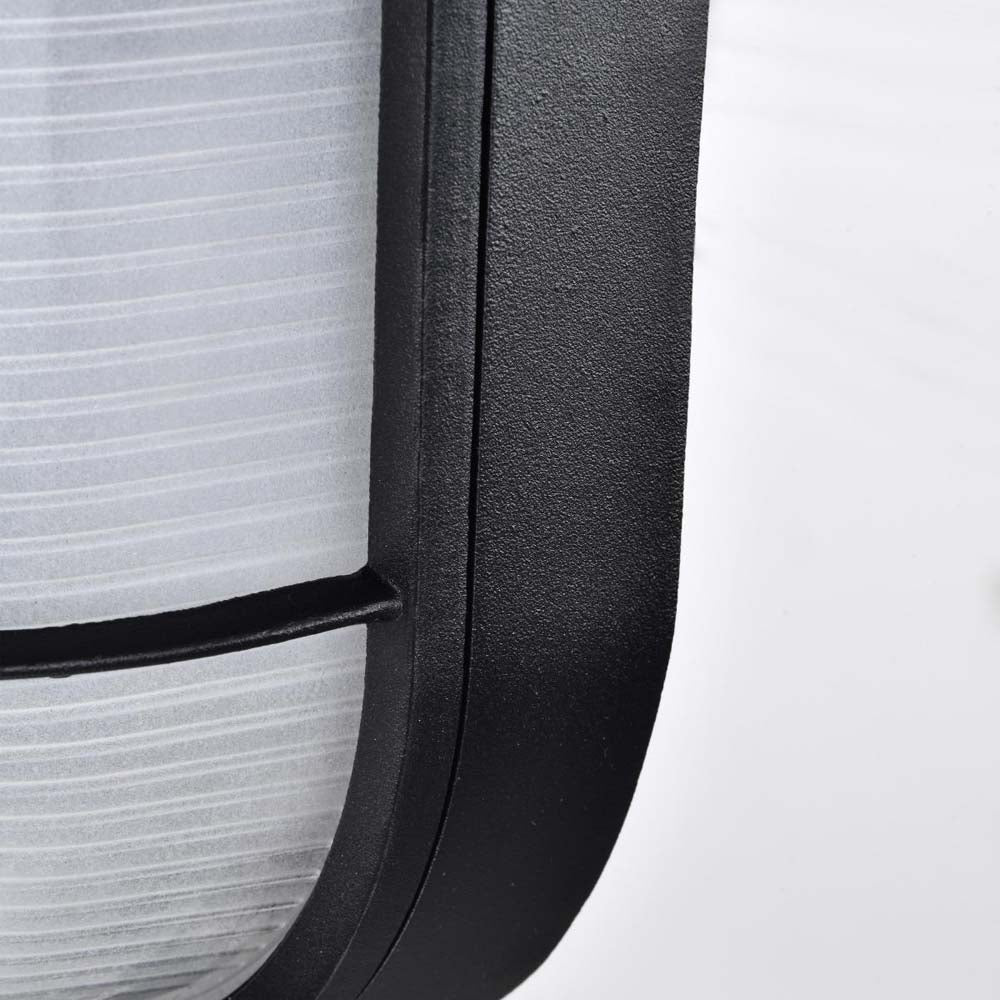 LED Oval Bulk Head Fixture Black Finish w/ White Glass - Image 7