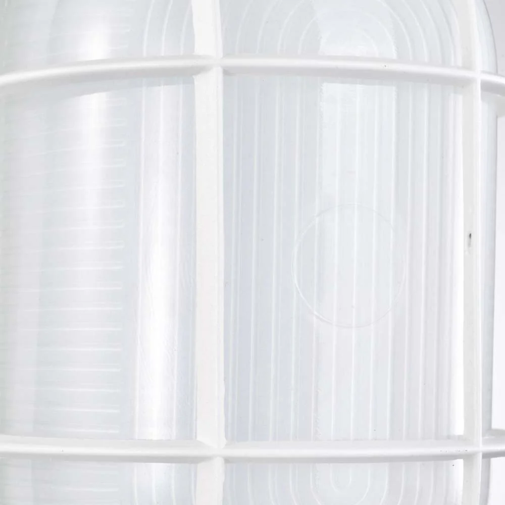 LED Oval Bulk Head Fixture White Finish w/ White Glass - Image 5