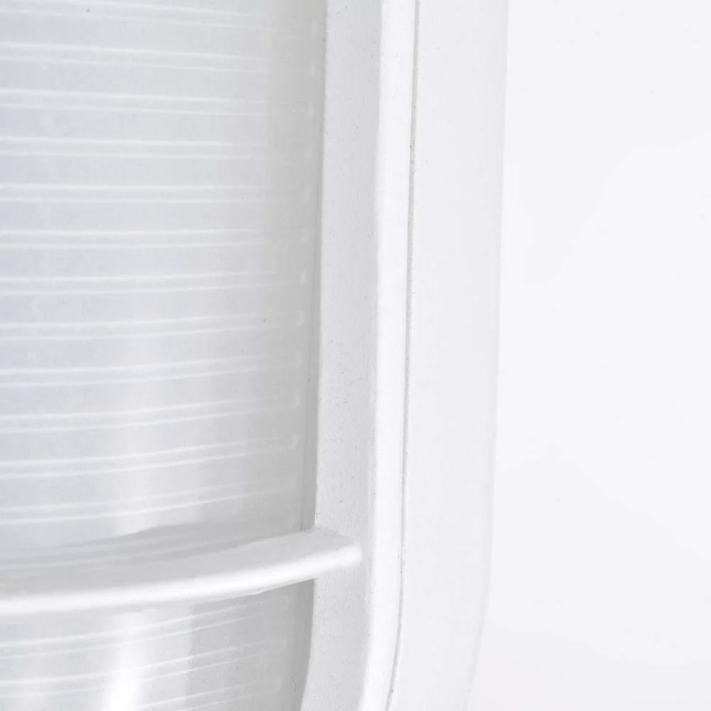 LED Oval Bulk Head Fixture White Finish w/ White Glass - Image 7