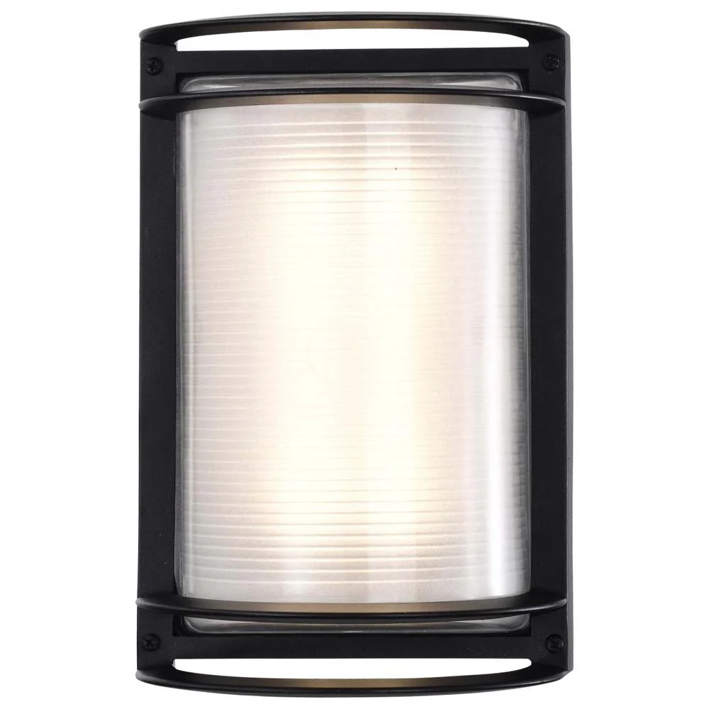 LED Rectangular Bulk Head Fixture Black Finish w/ White Glass - Image 2