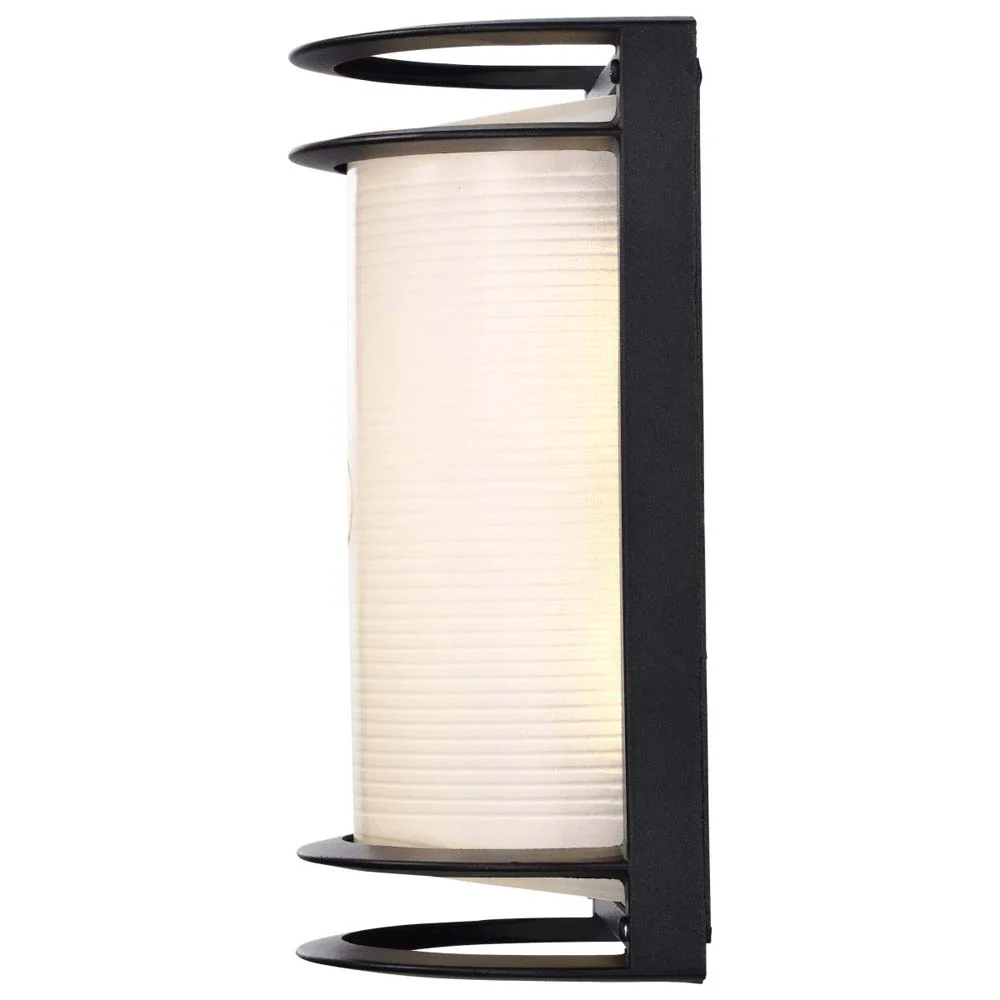LED Rectangular Bulk Head Fixture Black Finish w/ White Glass - Image 3
