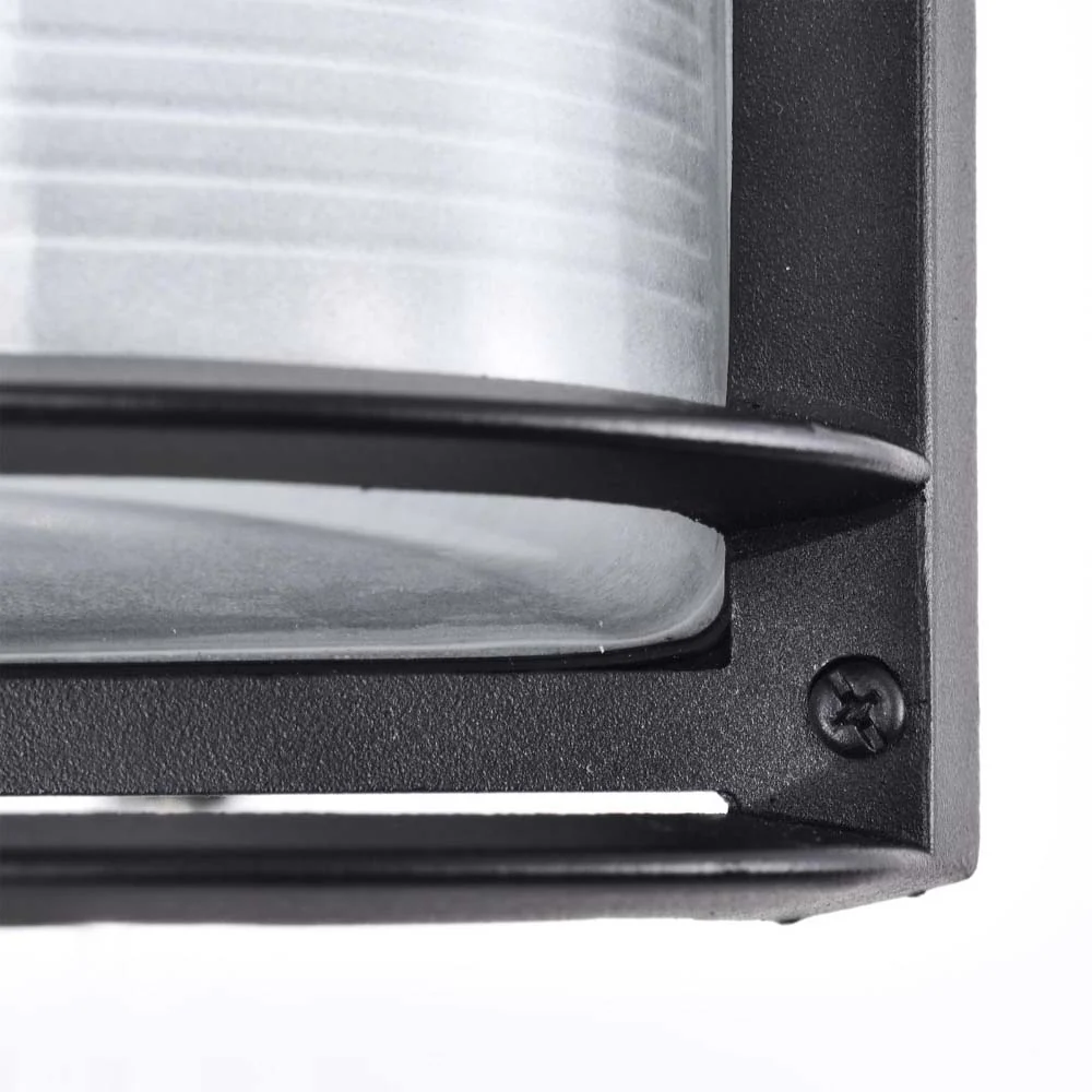 LED Rectangular Bulk Head Fixture Black Finish w/ White Glass - Image 4