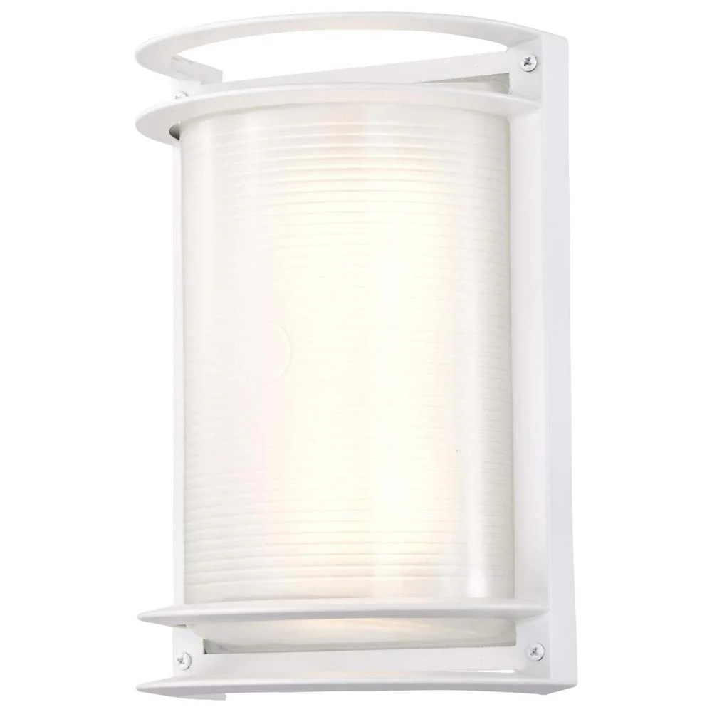 LED Rectangular Bulk Head Fixture White Finish w/ White Glass - Image 2