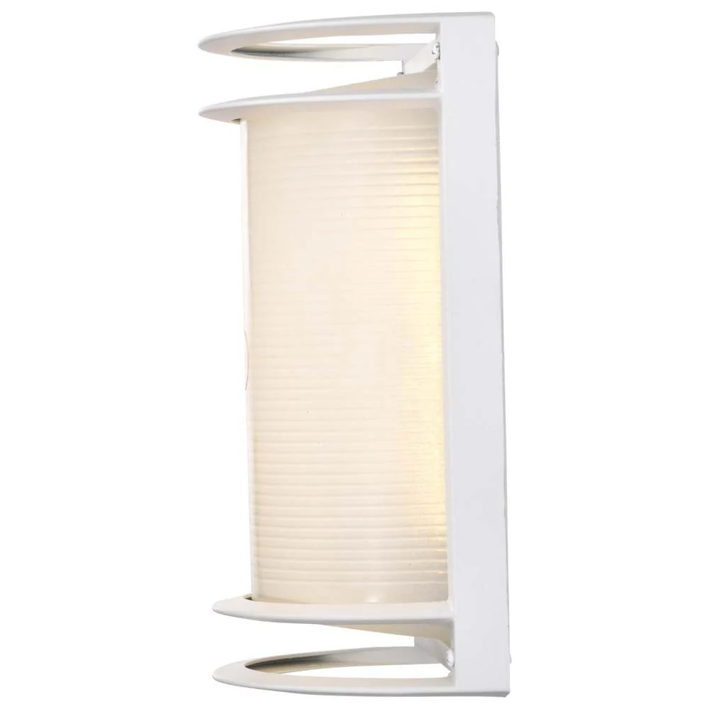 LED Rectangular Bulk Head Fixture White Finish w/ White Glass - Image 6