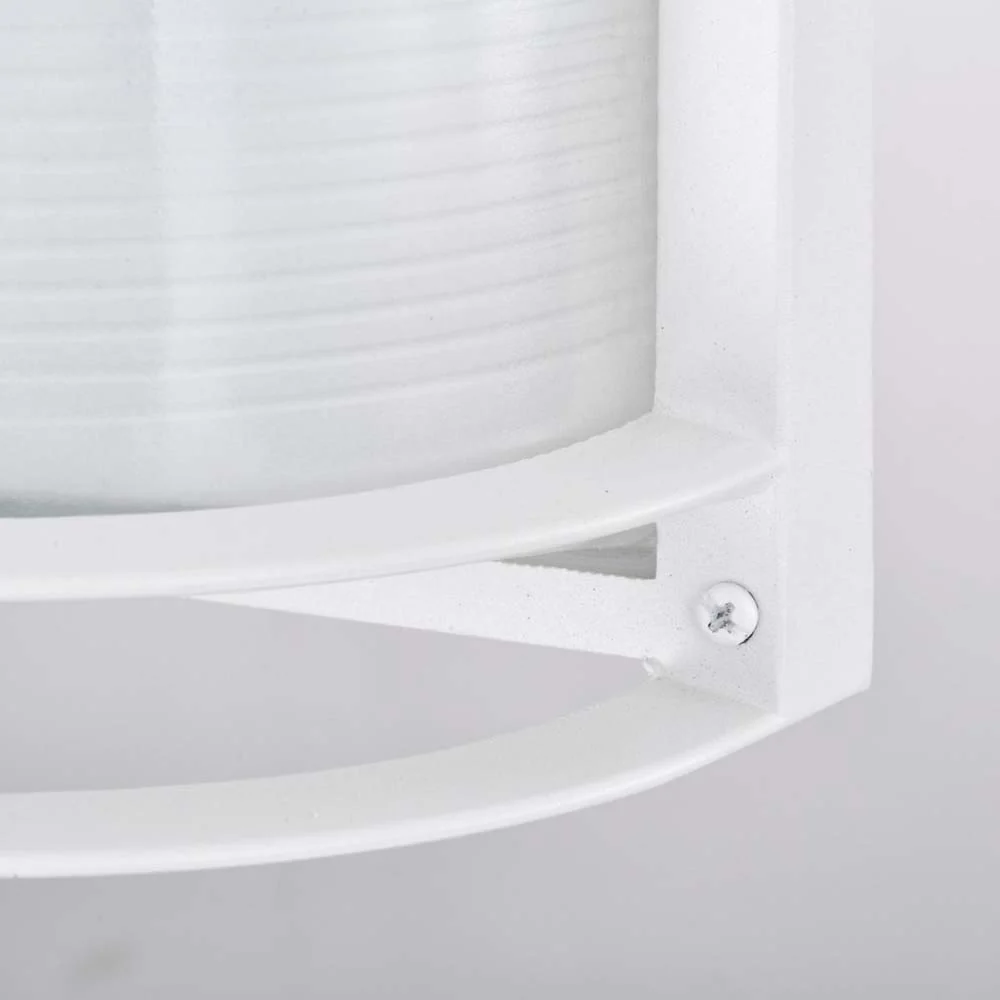 LED Rectangular Bulk Head Fixture White Finish w/ White Glass - Image 7