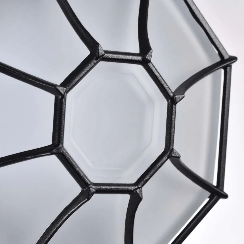 LED Spider Cage Fixture Black Finish w/ Frosted Glass - Image 7