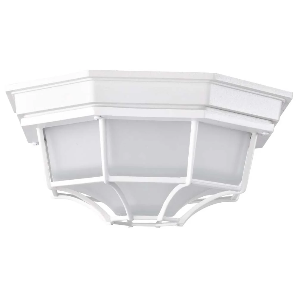 LED Spider Cage Fixture White Finish w/ Frosted Glass - Image 3