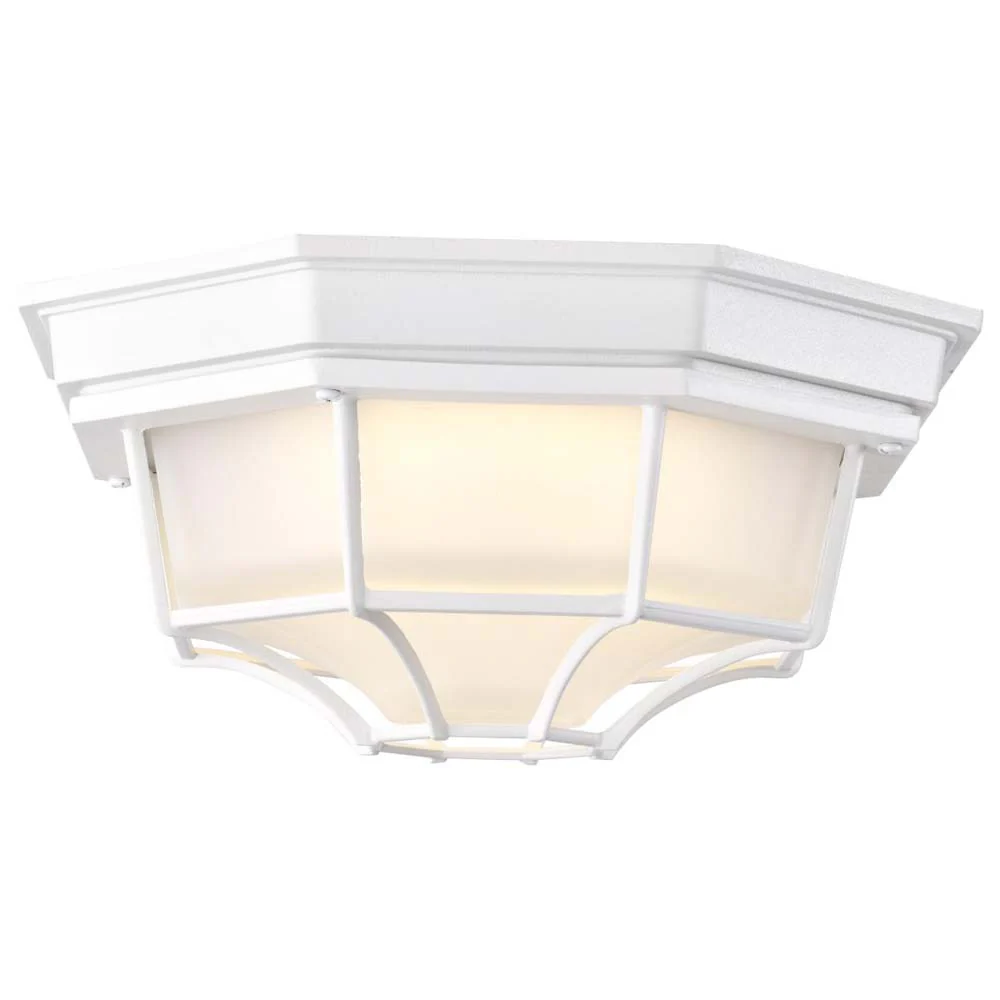 LED Spider Cage Fixture White Finish w/ Frosted Glass - Image 4