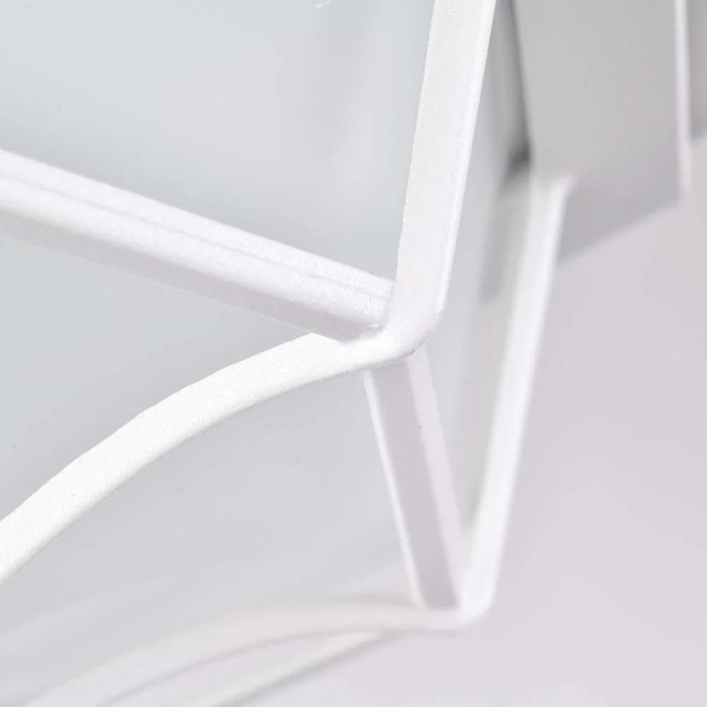 LED Spider Cage Fixture White Finish w/ Frosted Glass - Image 6