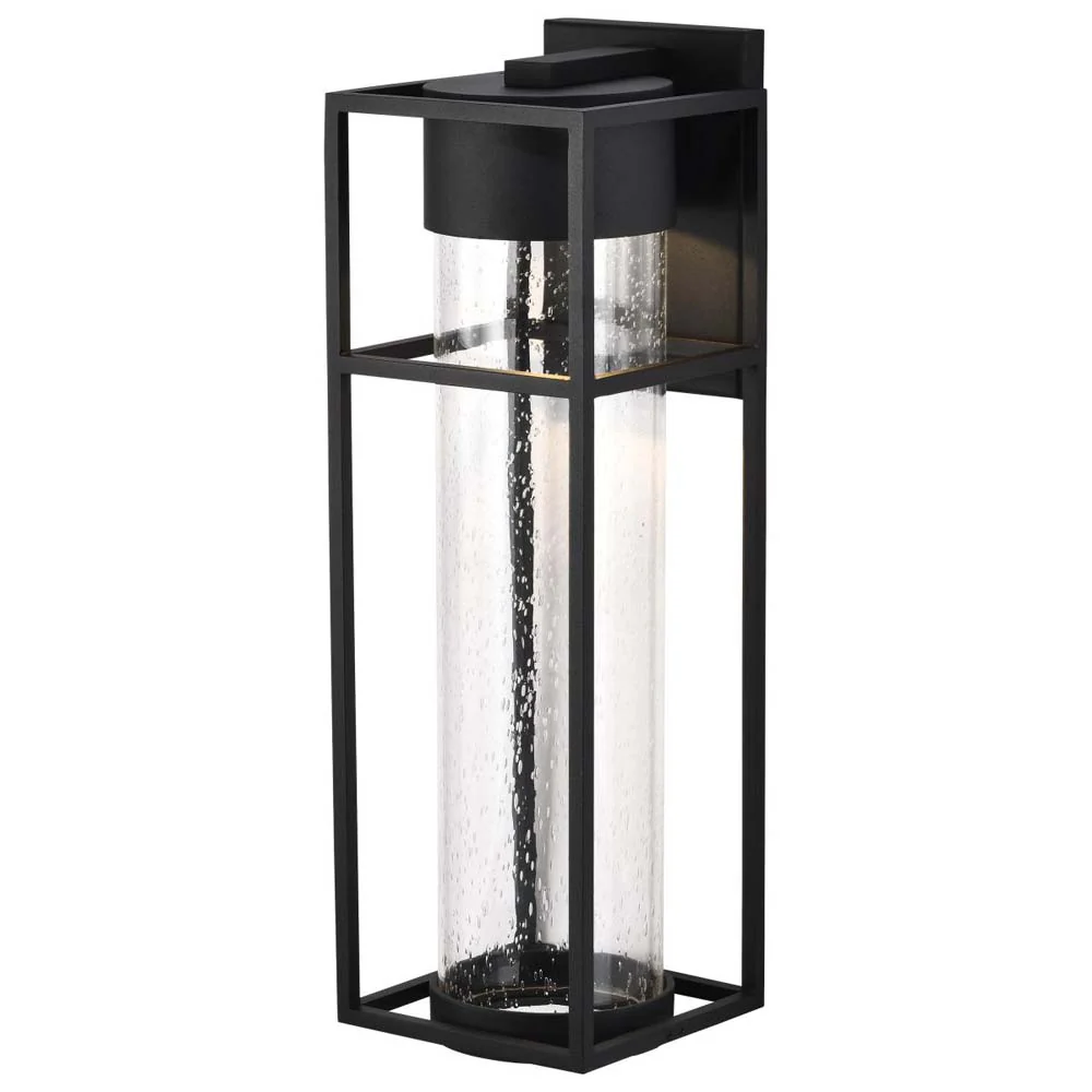 Ledges 10W LED Large Wall Lantern Matte Black w/ Clear Seeded Glass - Image 5