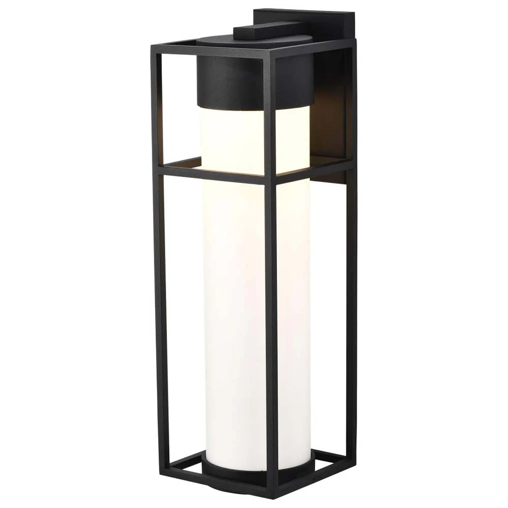 Ledges 10W LED Large Wall Lantern Matte Black w/ White Opal Glass - Image 2
