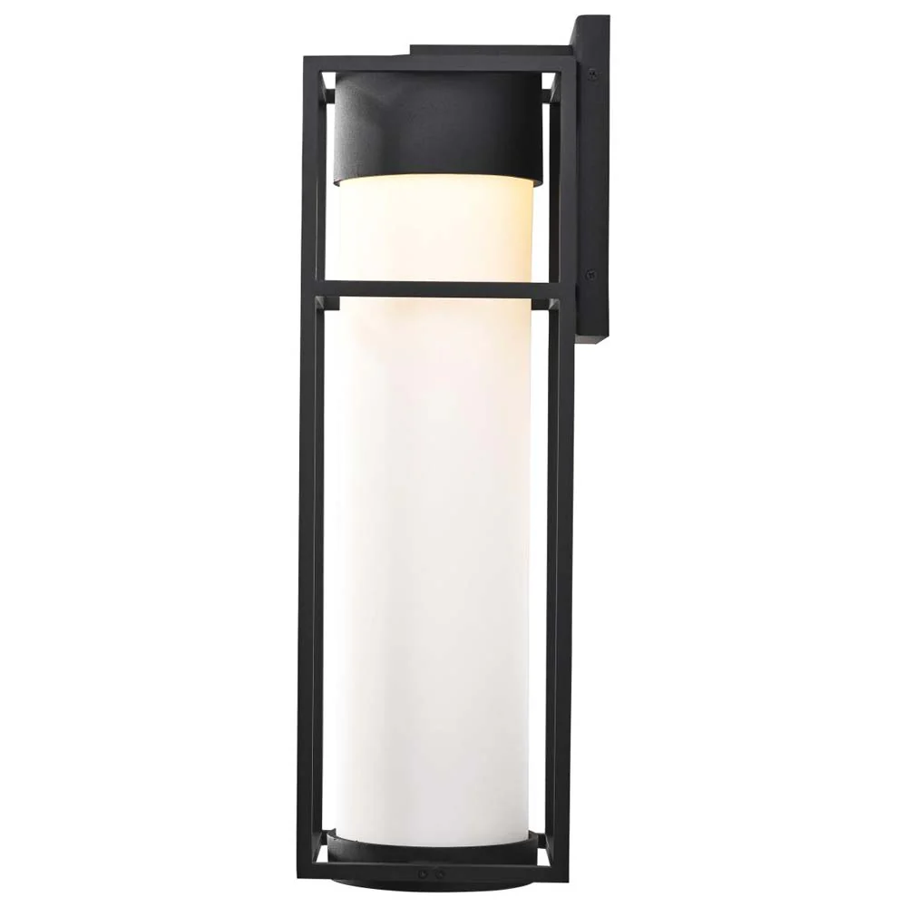 Ledges 10W LED Large Wall Lantern Matte Black w/ White Opal Glass - Image 3