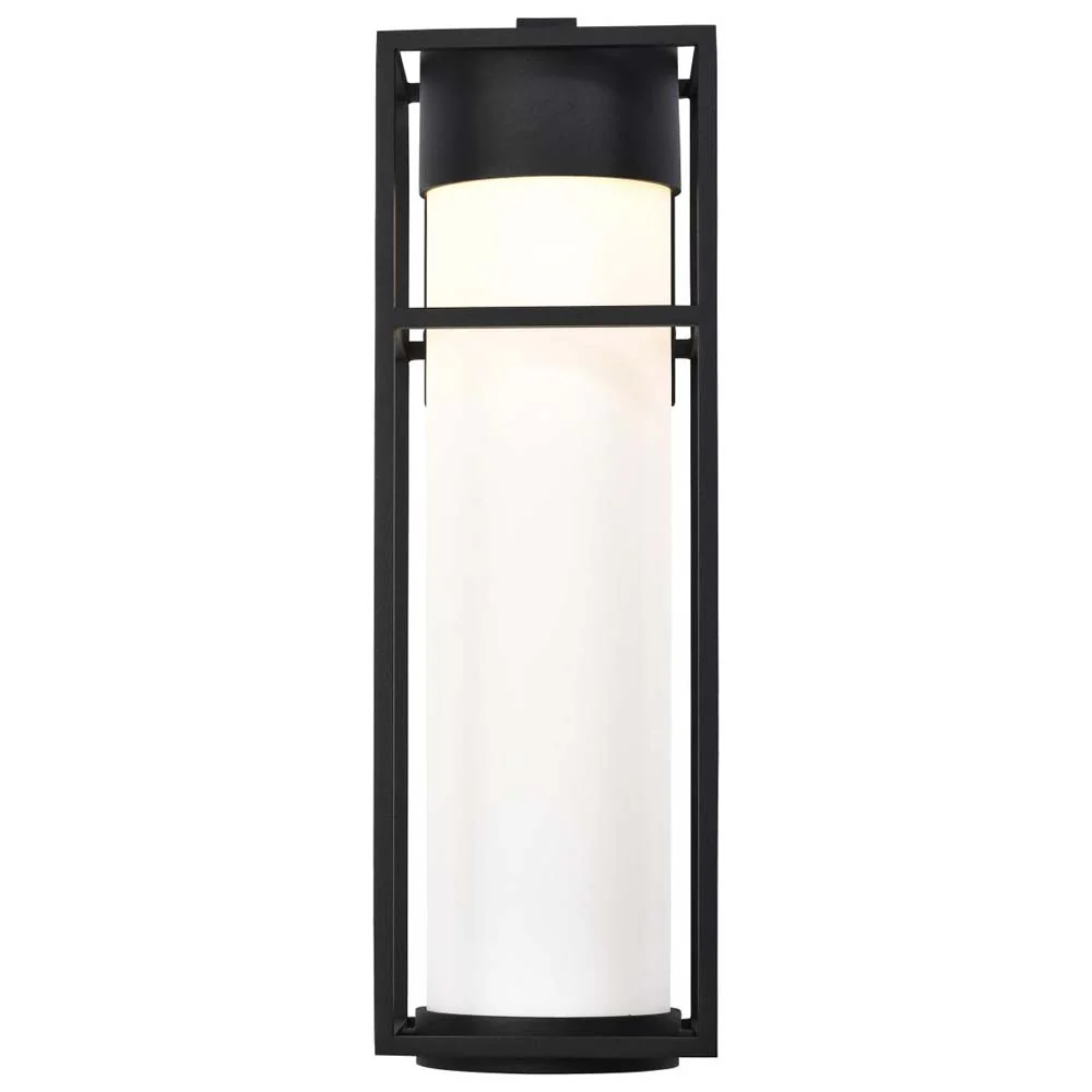 Ledges 10W LED Large Wall Lantern Matte Black w/ White Opal Glass - Image 4