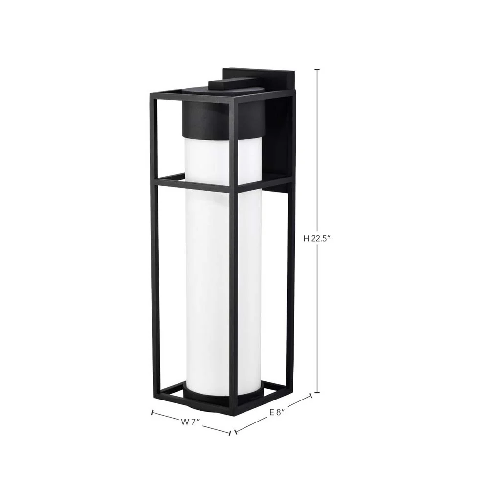 Ledges 10W LED Large Wall Lantern Matte Black w/ White Opal Glass - Image 5