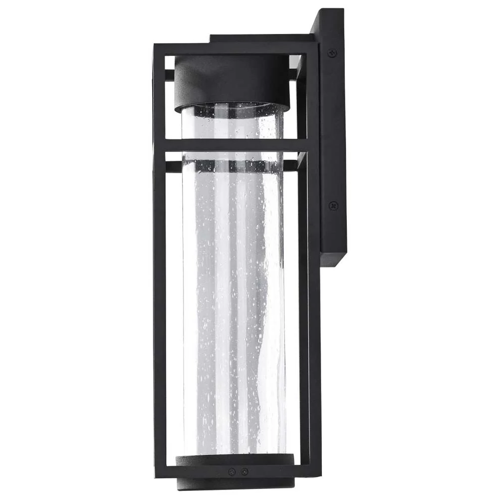 Ledges 6W LED Medium Wall Lantern Matte Black w/ Clear Seeded Glass - Image 3