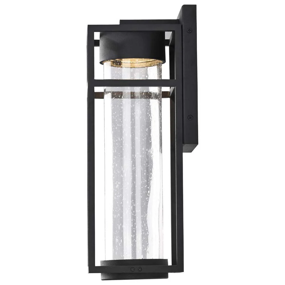 Ledges 6W LED Medium Wall Lantern Matte Black w/ Clear Seeded Glass - Image 4