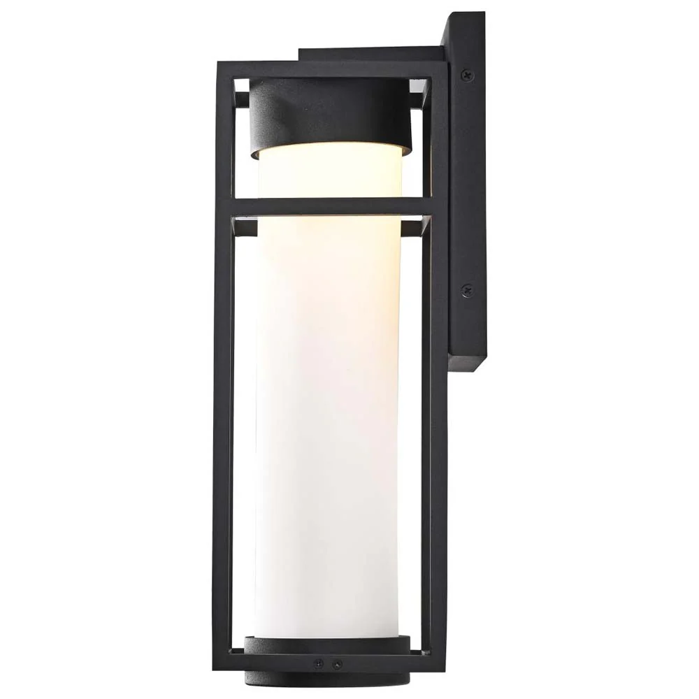 Ledges 6W LED Medium Wall Lantern Matte Black w/ White Opal Glass - Image 3