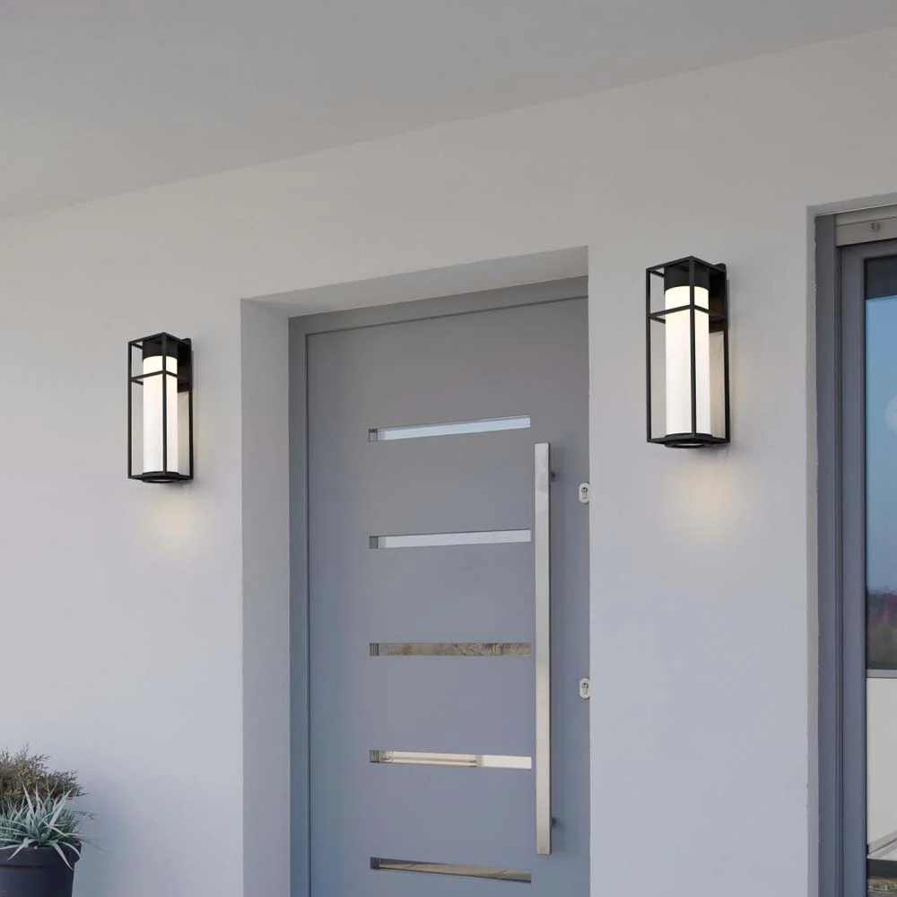 Ledges 6W LED Medium Wall Lantern Matte Black w/ White Opal Glass - Image 5