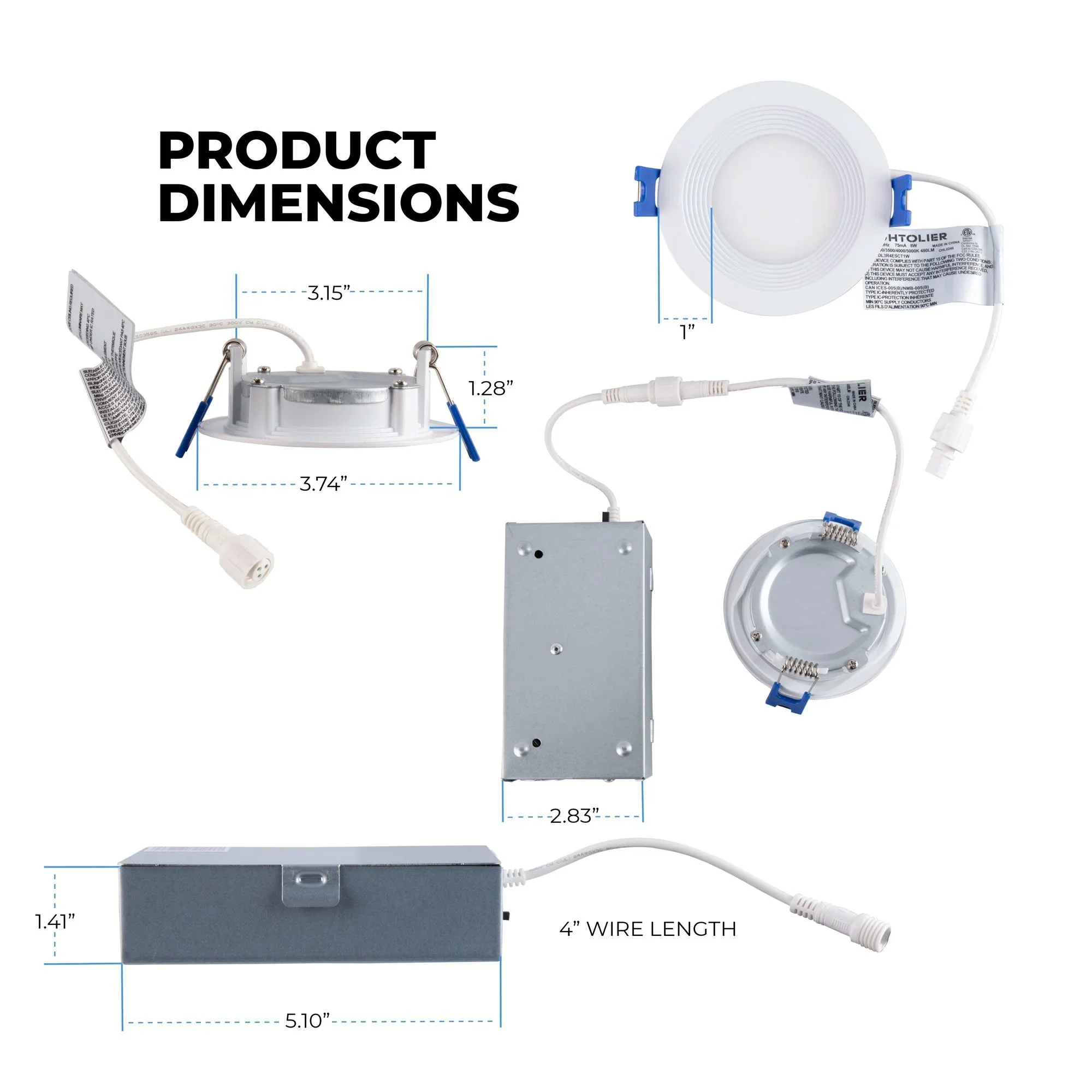 Lightolier 3-in Round LED Downlight 5CCT Selectable 400Lm Retrofit Recessed Kit - Image 2