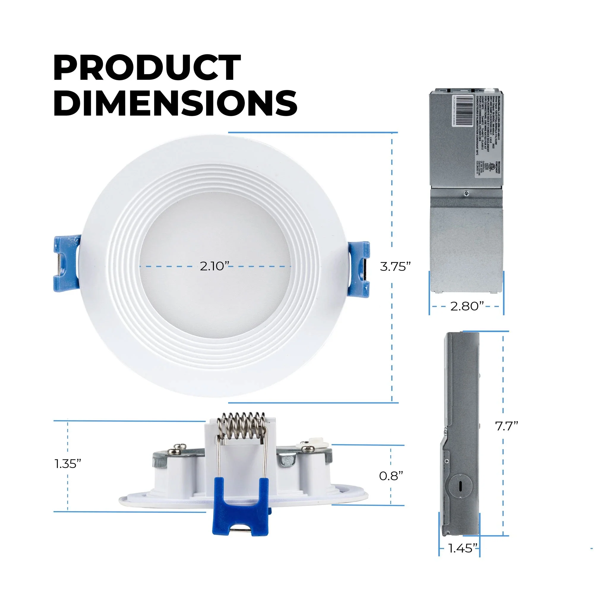 Lightolier 3in Round LED Downlight Selectable CCT & Wattage 120-277V Dimmable - Image 2