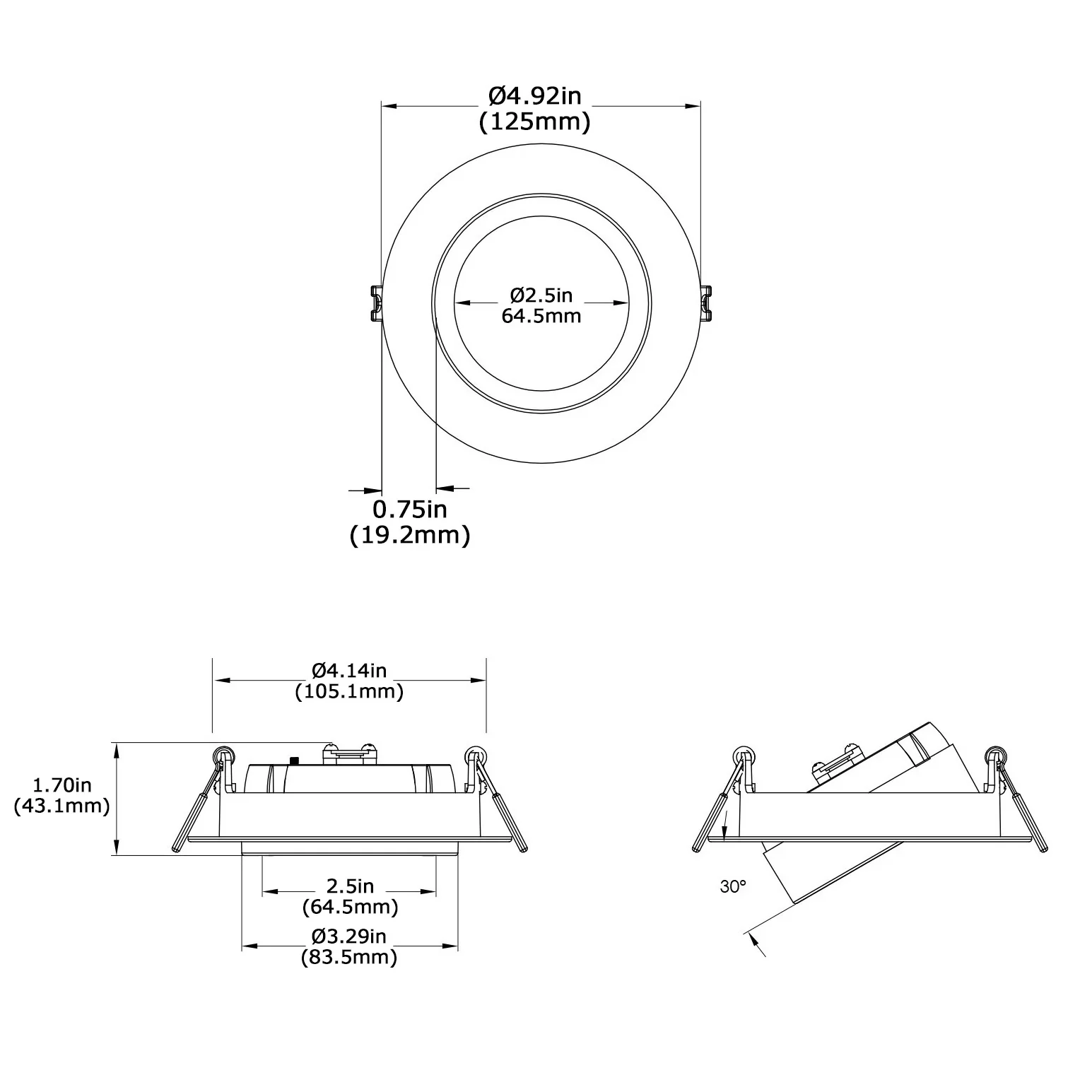 Lightolier 4-in Round Gimbal LED Downlight Lumen & CCT Selectable 120-277V - Image 2