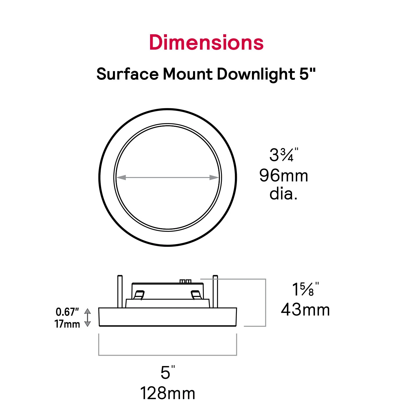 Lightolier 5-in UNV Round LED Surface Mount Downlight Lumen & 5CCT Selectable - Image 3