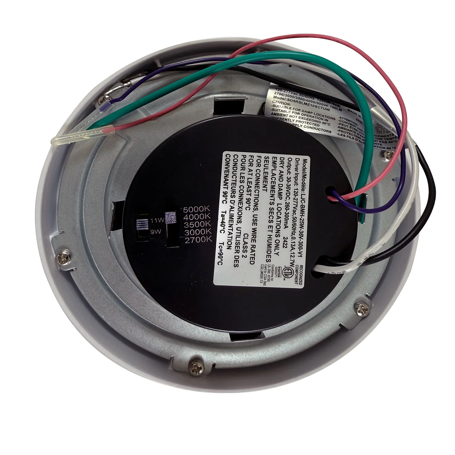 Lightolier 5-in UNV Round LED Surface Mount Downlight Lumen & 5CCT Selectable - Image 4