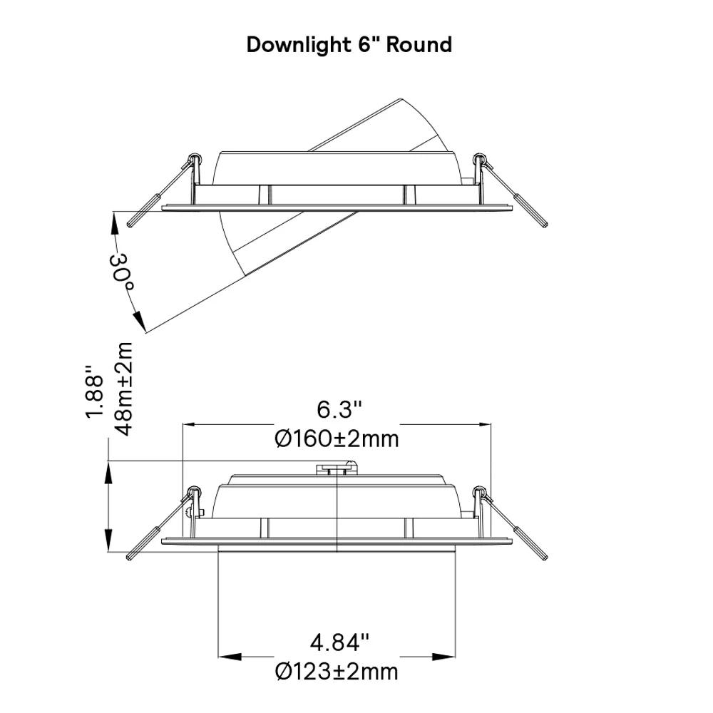 Lightolier 6-in UNV Round Gimbal LED Downlight Lumen & 5CCT Selectable 120-277V - Image 5