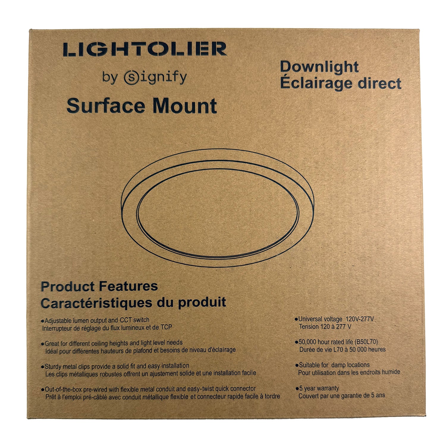 Lightolier 9-in UNV Round LED Surface Mount Downlight Lumen & 5CCT Selectable - Image 8