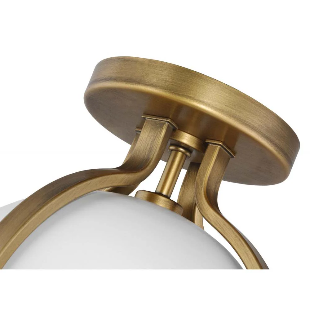 Lincoln 60w 1-Light Semi Flush Mount Opal Glass E26 Base Matte White Finish - Image 4