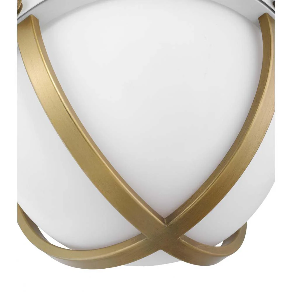Lincoln 60w 1-Light Semi Flush Mount Opal Glass E26 Base Matte White Finish - Image 5