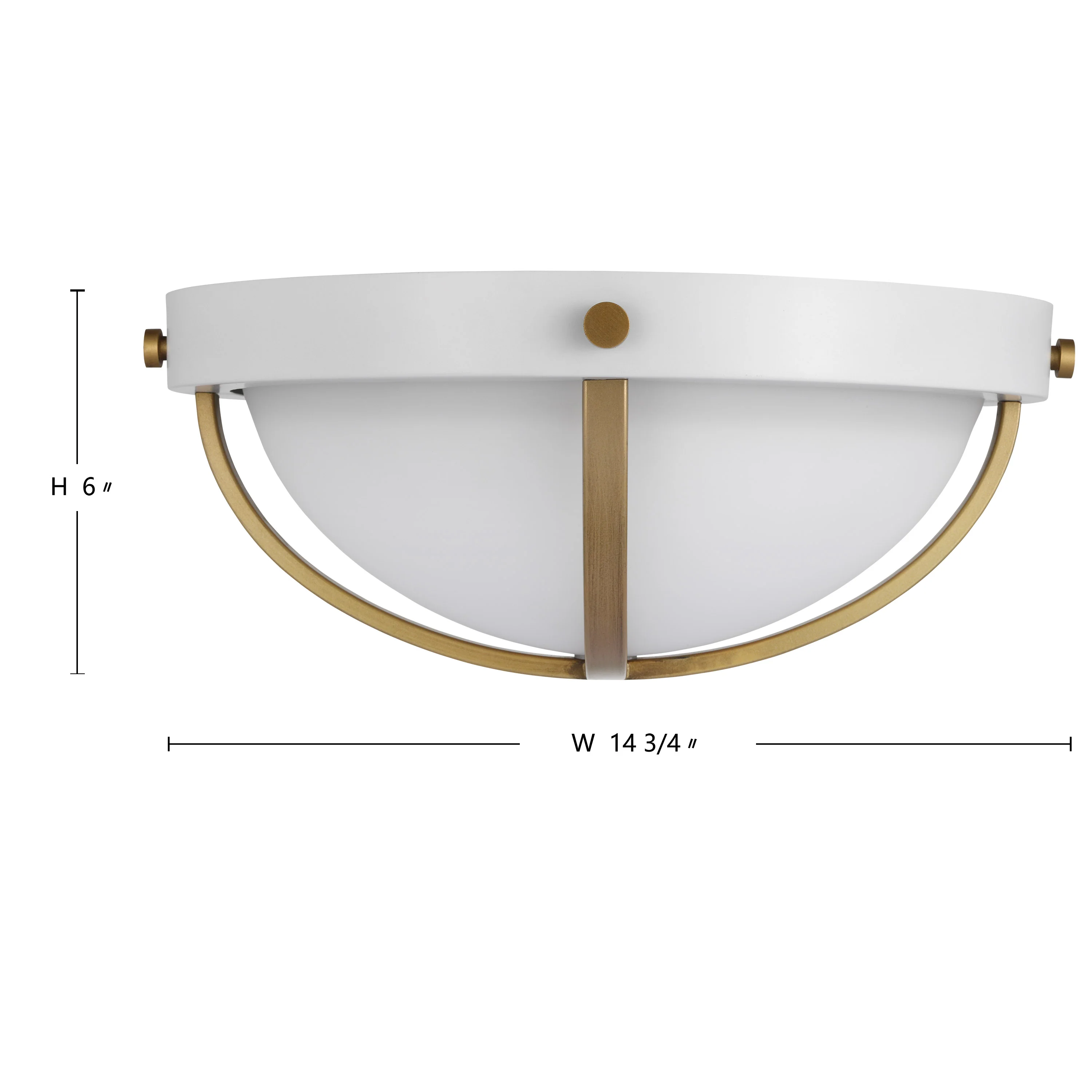 Lincoln 60w 2-Light Large Flush Mount Opal Glass E26 Base Matte White Finish - Image 6