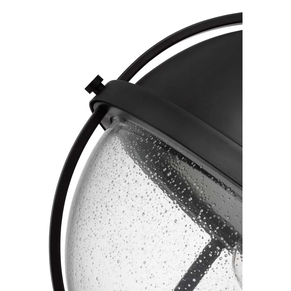 Lincoln Large Pendant E26 Base 60w Matte Black Finish Clear Seeded Glass - Image 5