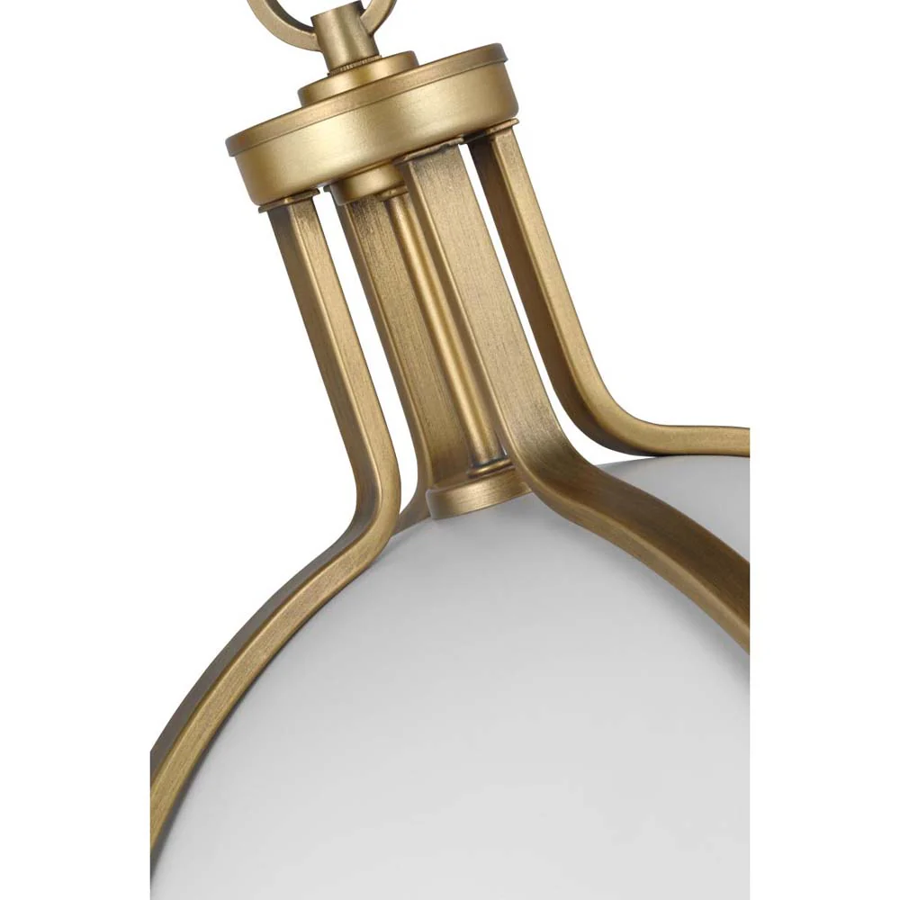 Lincoln Large Pendant E26 Base 60w Matte White Finish White Opal Glass - Image 5