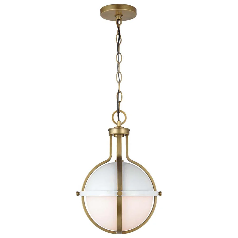 Lincoln Medium Pendant E26 Base 60w Matte White Finish White Opal Glass - Image 2