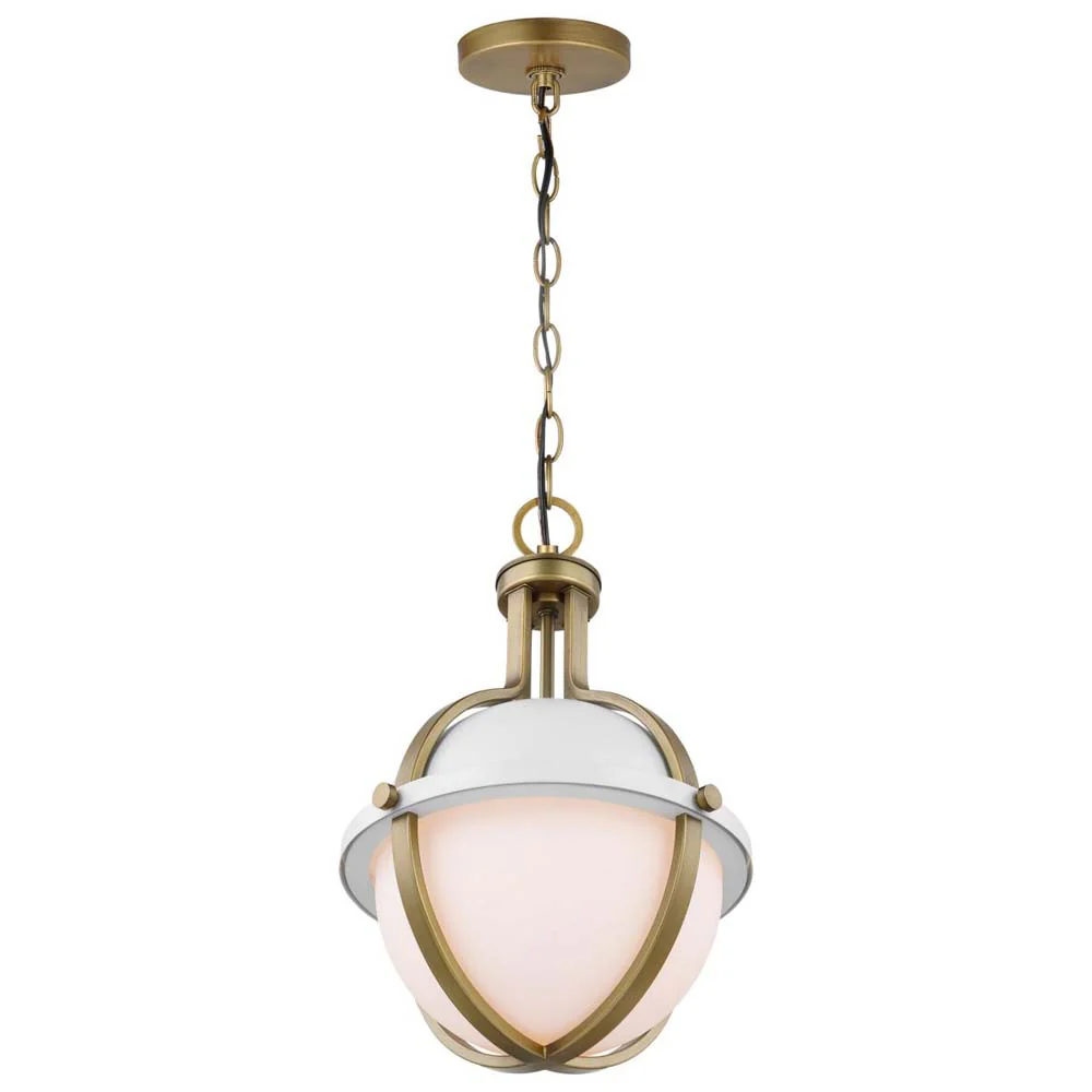 Lincoln Medium Pendant E26 Base 60w Matte White Finish White Opal Glass - Image 3