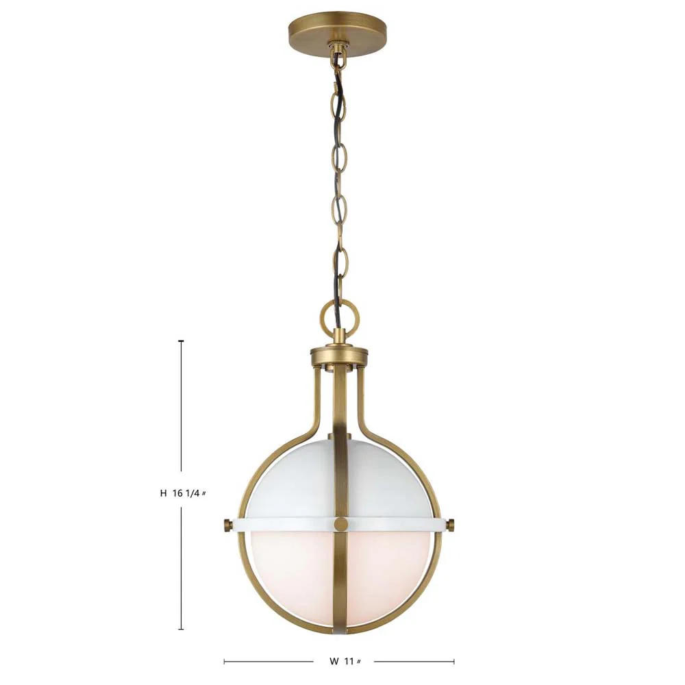 Lincoln Medium Pendant E26 Base 60w Matte White Finish White Opal Glass - Image 5